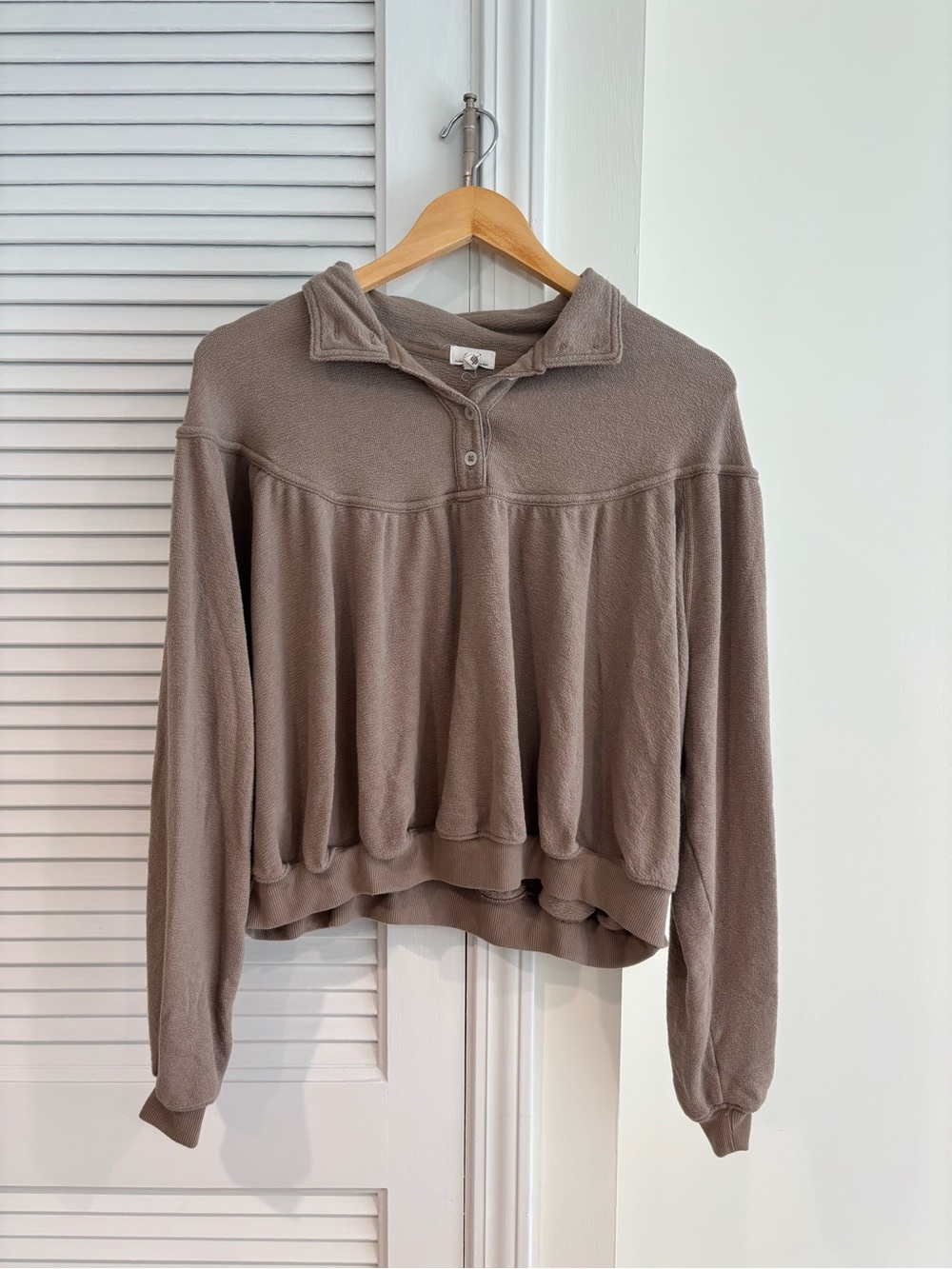 aerie Soft Life Henley Babydoll Sweatshirt